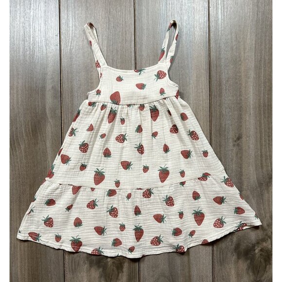Beautiful Organic Rabbit+Bear Strawberry Dress - Picture 2 of 10